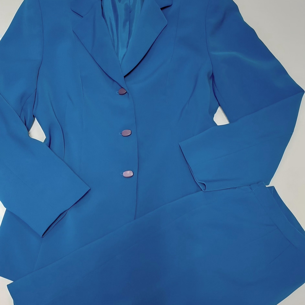 LE Suit Womens Blue Jacket & Skirt Size 10